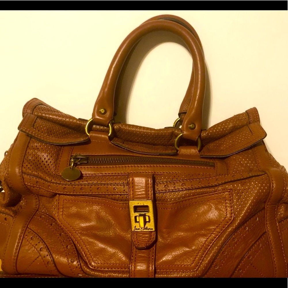 Sam Edelman Perforated Cognac Handbag
